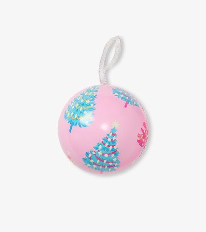 Chaussettes pour femme dans une boule – Sapins de Noël, rose