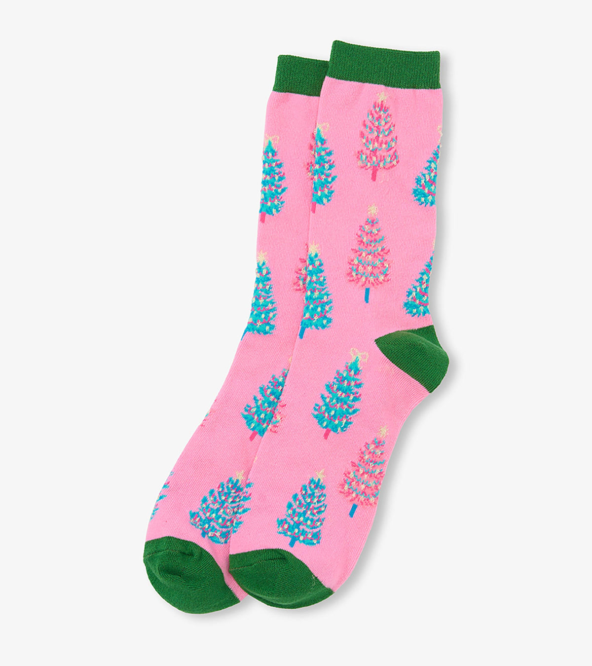 Chaussettes pour femme dans une boule – Sapins de Noël, rose