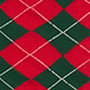 Red and dark green argyle pattern with thin white diagonal lines