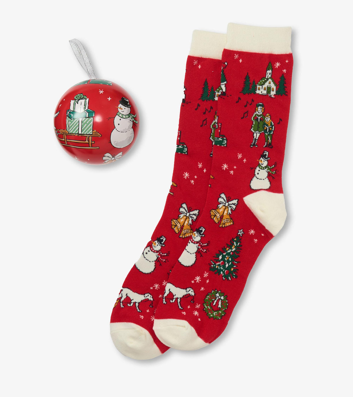 Chaussettes pour femme dans une boule – Motifs de Noël rétro