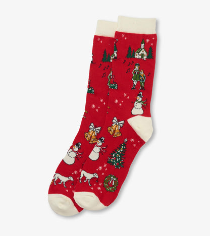 Chaussettes pour femme dans une boule – Motifs de Noël rétro
