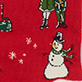View Women's Vintage Christmas Sock in Balls Red swatch with white snowflakes, a snowman, and two reindeer