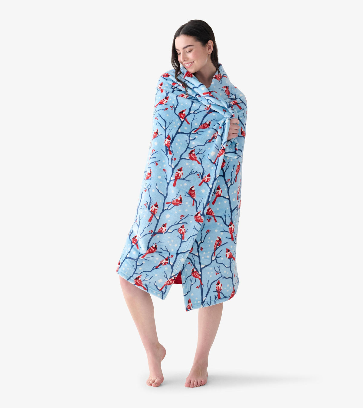 Winter Cardinals Fleece Blanket