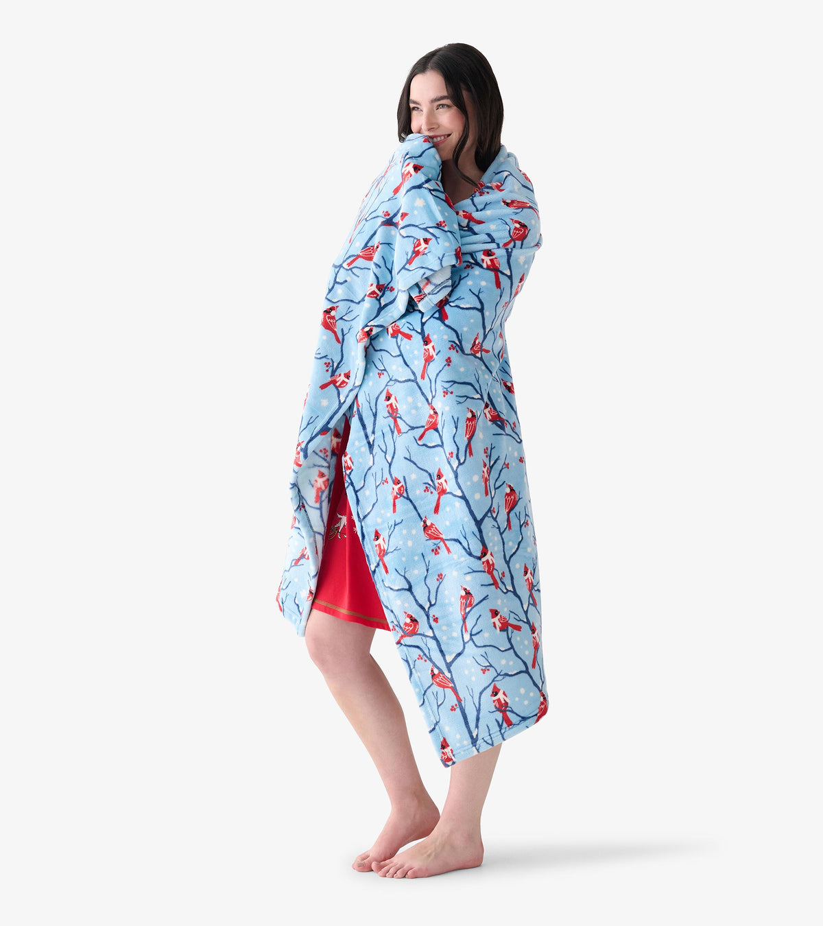 Winter Cardinals Fleece Blanket