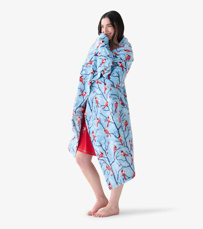 Winter Cardinals Fleece Blanket