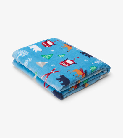Vintage Ski Fleece Blanket
