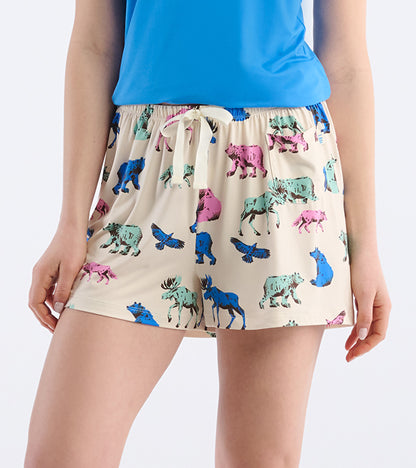 Short de pyjama pour femme – Animaux des bois