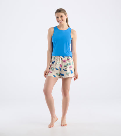 Women's Woodland Animals Polyknit Pajama Shorts