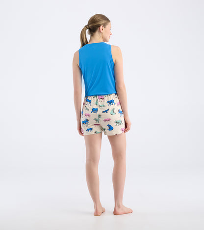 Short de pyjama pour femme – Animaux des bois