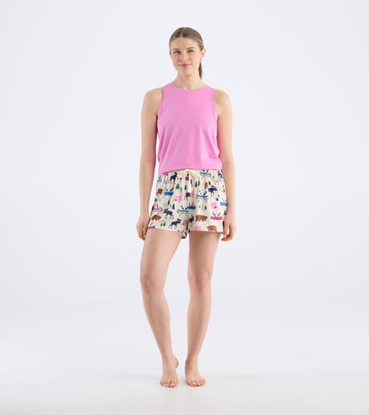 Women's Sketch Country Polyknit Pajama Shorts