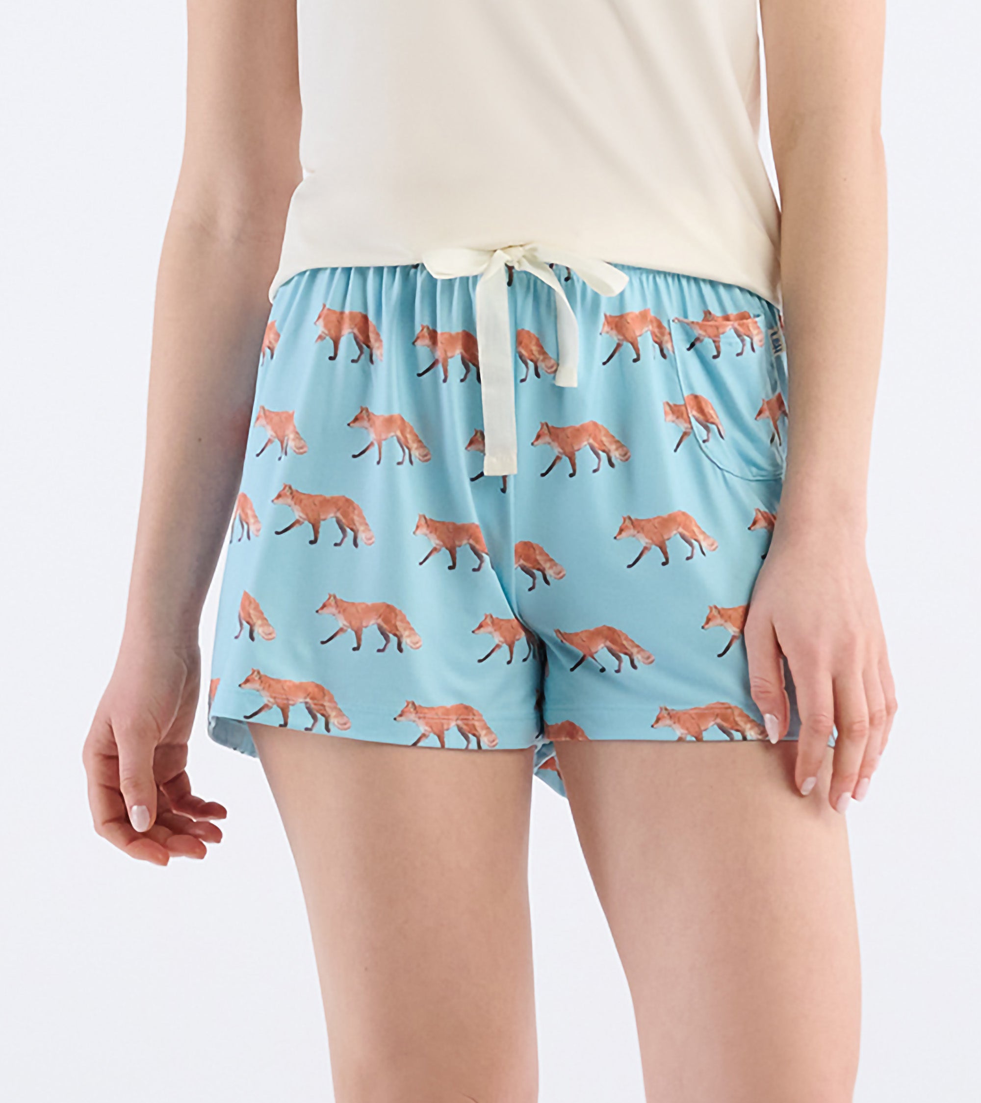 Women's Watercolour Foxes Polyknit Pajama Shorts