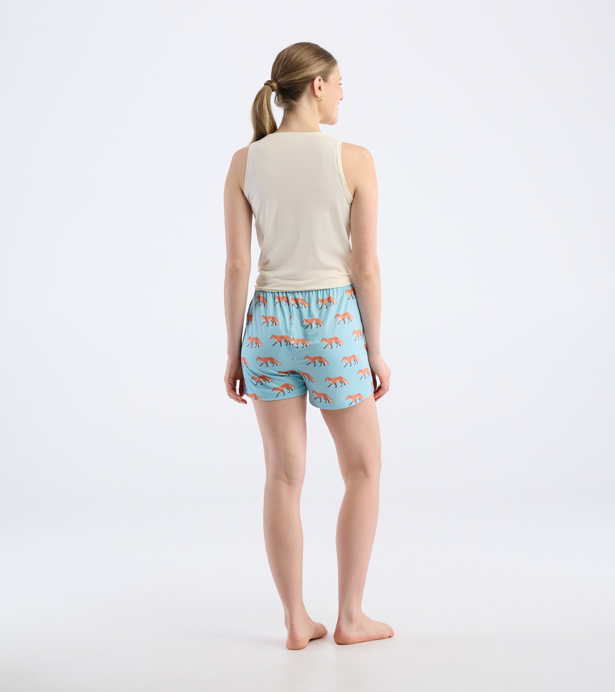 Women's Watercolour Foxes Polyknit Pajama Shorts