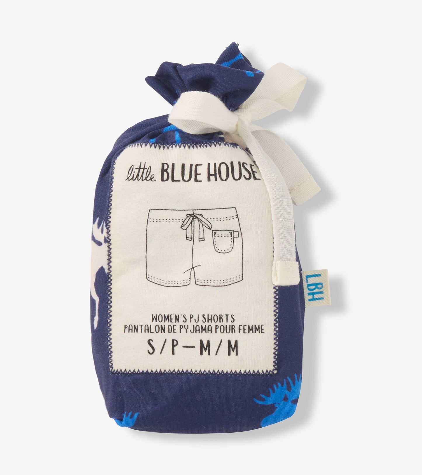 Short de pyjama pour femme – Orignaux bleus