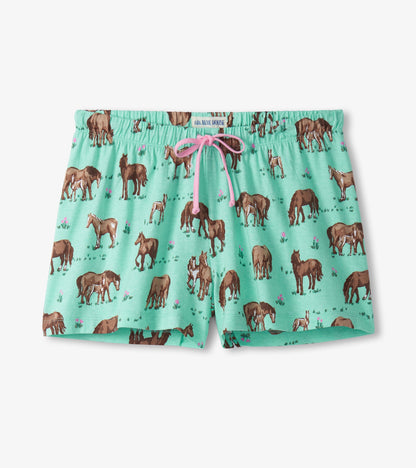 Short de pyjama pour femme – Chevaux des Prairies