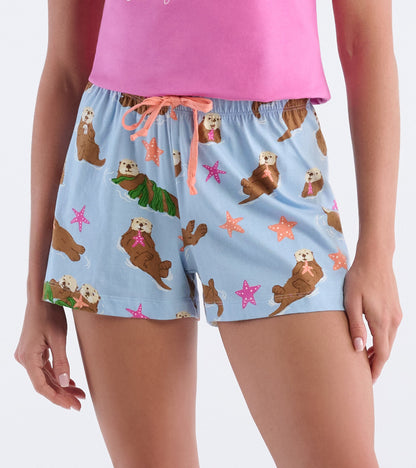 Short de pyjama pour femme – Loutres joyeuses