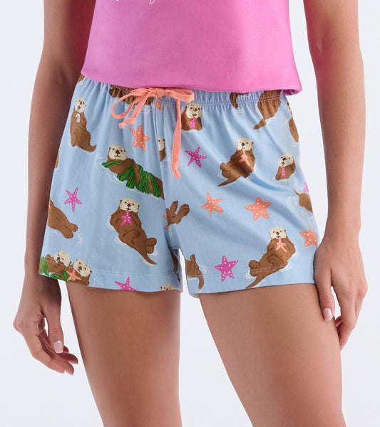 Short de pyjama pour femme – Loutres joyeuses