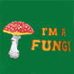 View Men's Mushroom Boxer Brief - Mushroom with red spotted cap and text "I'M A FUNGI" on green background