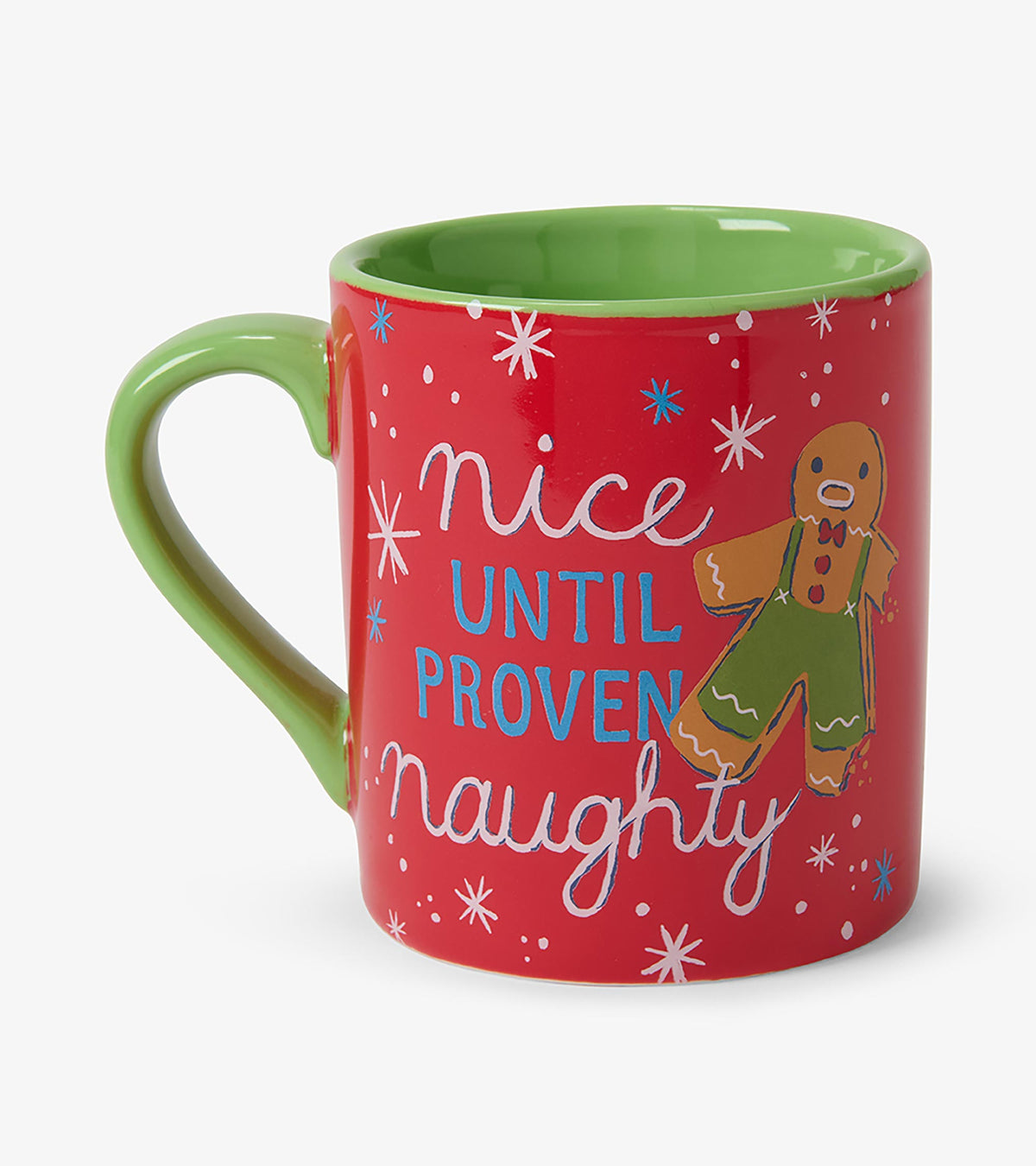 Tasse en céramique – Bonhomme en pain d’épices « Nice Until Proven Naughty »