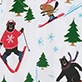 Dormeuse et bonnet pour bébé – Animaux des bois en ski