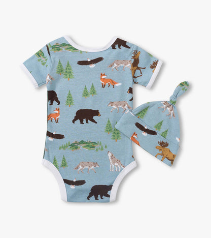 Baby Northern Wilderness Bodysuit With Hat