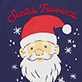 Santa Claus face with white beard on a dark blue background, with text reading "Santa Forever" and white snowflakes