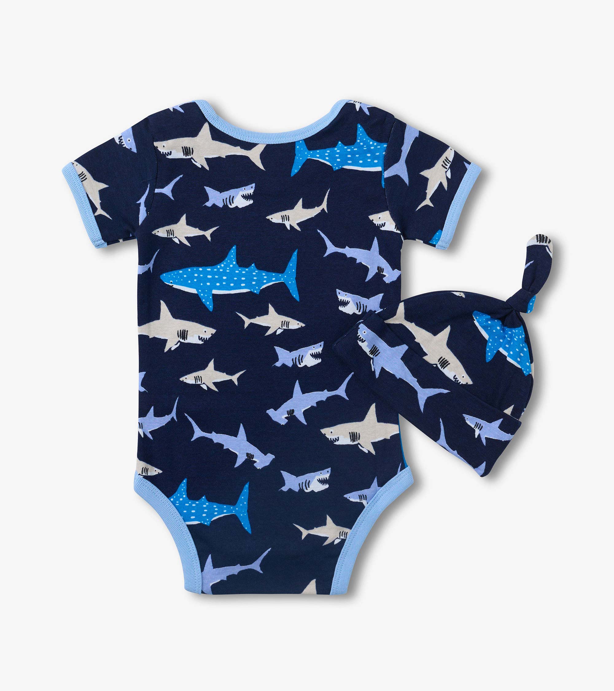 Cache-couche et bonnet – Baignade de requins