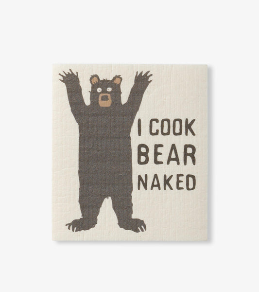 I Cook Bear Naked Reusable Swedish Dish Cloth