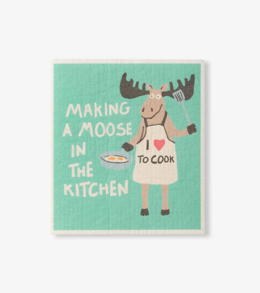 Making a Moose in the Kitchen Reusable Swedish Dish Cloth