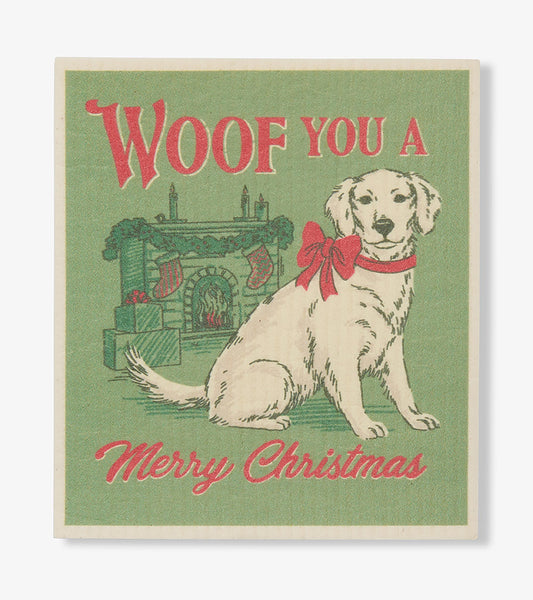 Woof Merry Christmas Eco Dishcloth