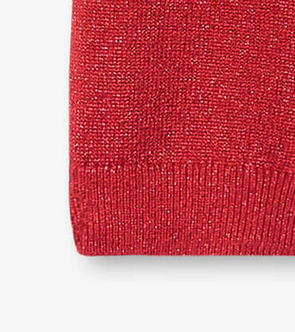 Red shimmer cable knit leggings with a soft texture, suitable for babies in sizes 0-24 months.