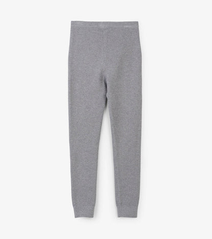 Girls Silver Shimmer Cable Knit Leggings