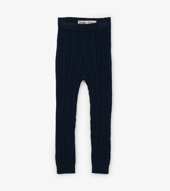 hatley Legging en tricot torsadé pour bébé – Bleu marine
