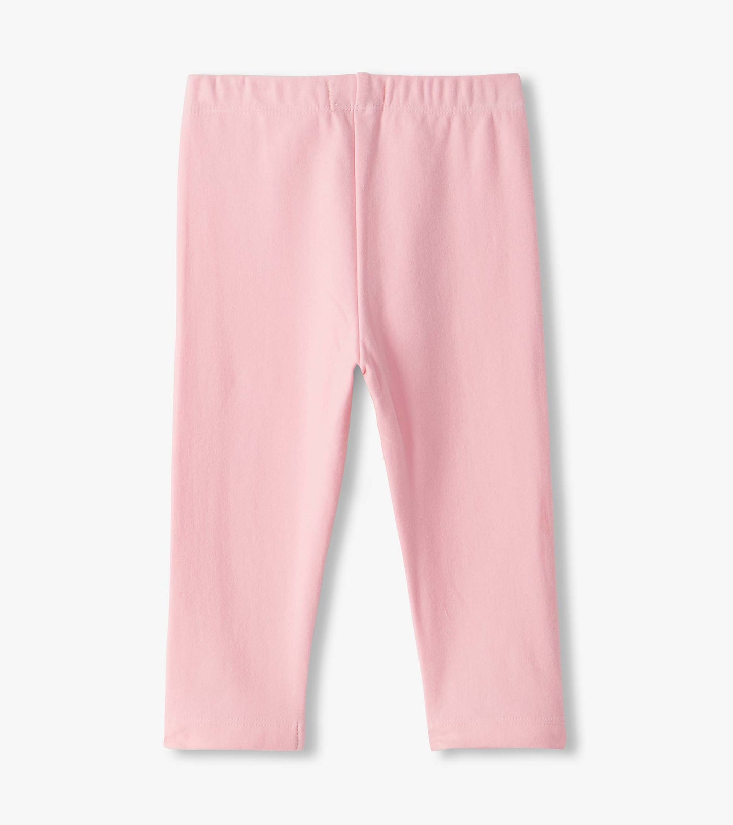 Back view of orchid pink infant leggings with elastic waistband