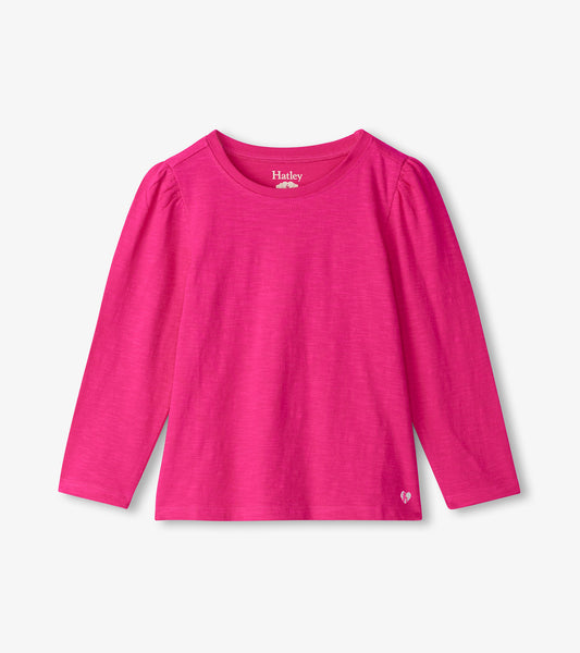 T-shirt à manches bouffantes – Achillée rose