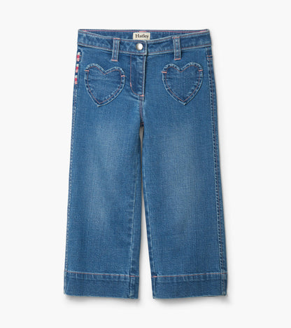 Pantalon extensible à jambe large en denim