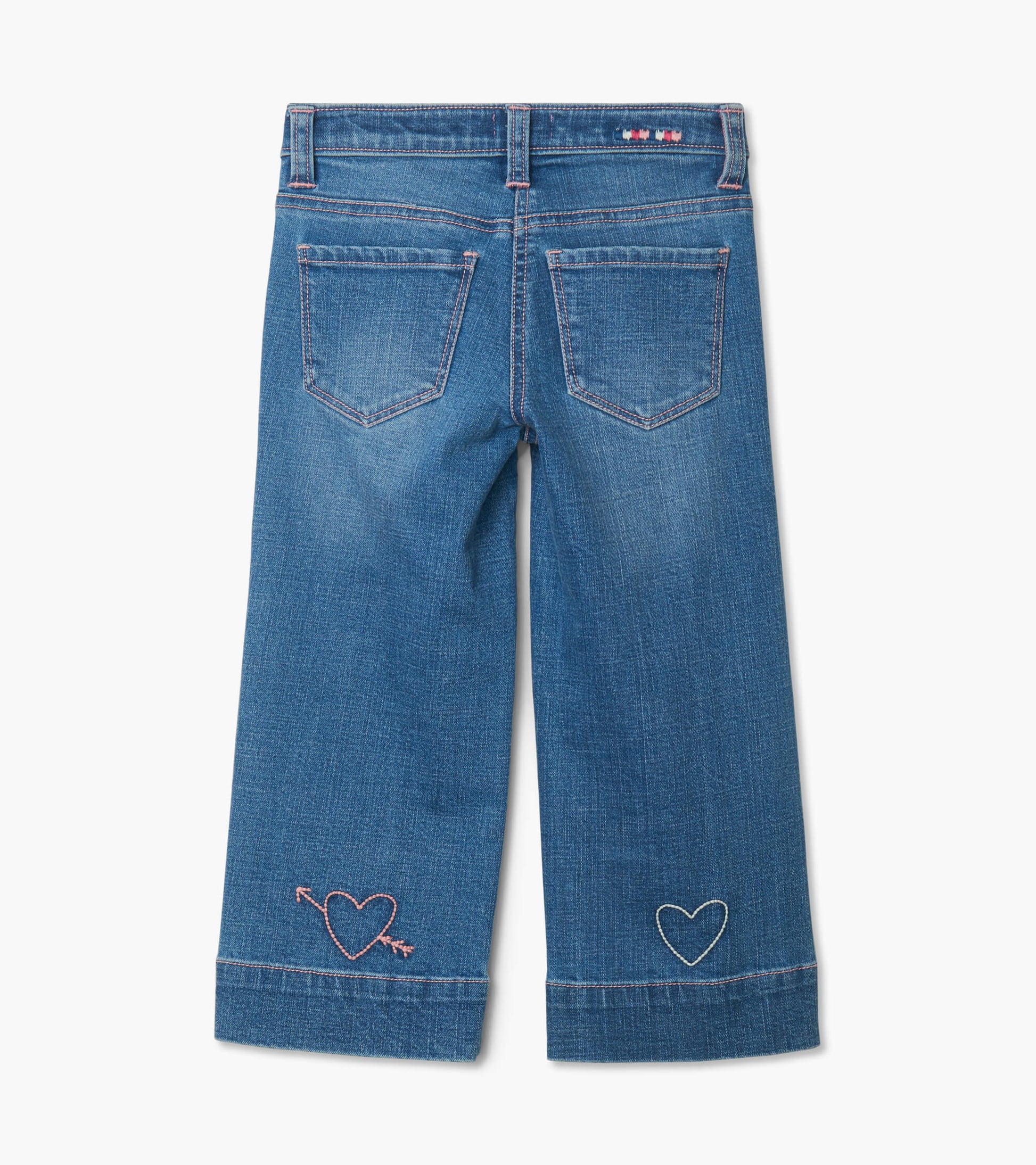 Girls Stretch Denim Wide Leg Pants - Main Image