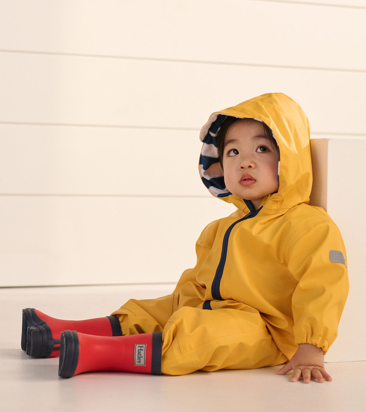 Baby Yellow Terry Lined Rain Suit