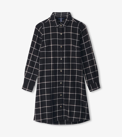 Robe chemise cara – Carreaux de verre noirs