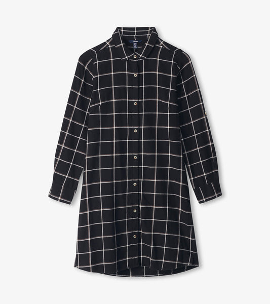 Robe chemise cara – Carreaux de verre noirs