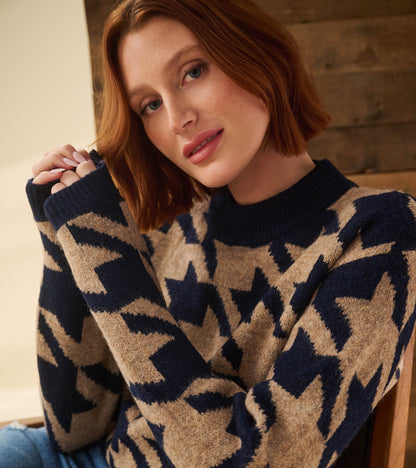 Pull Carmi – Motif pied-de-poule géant