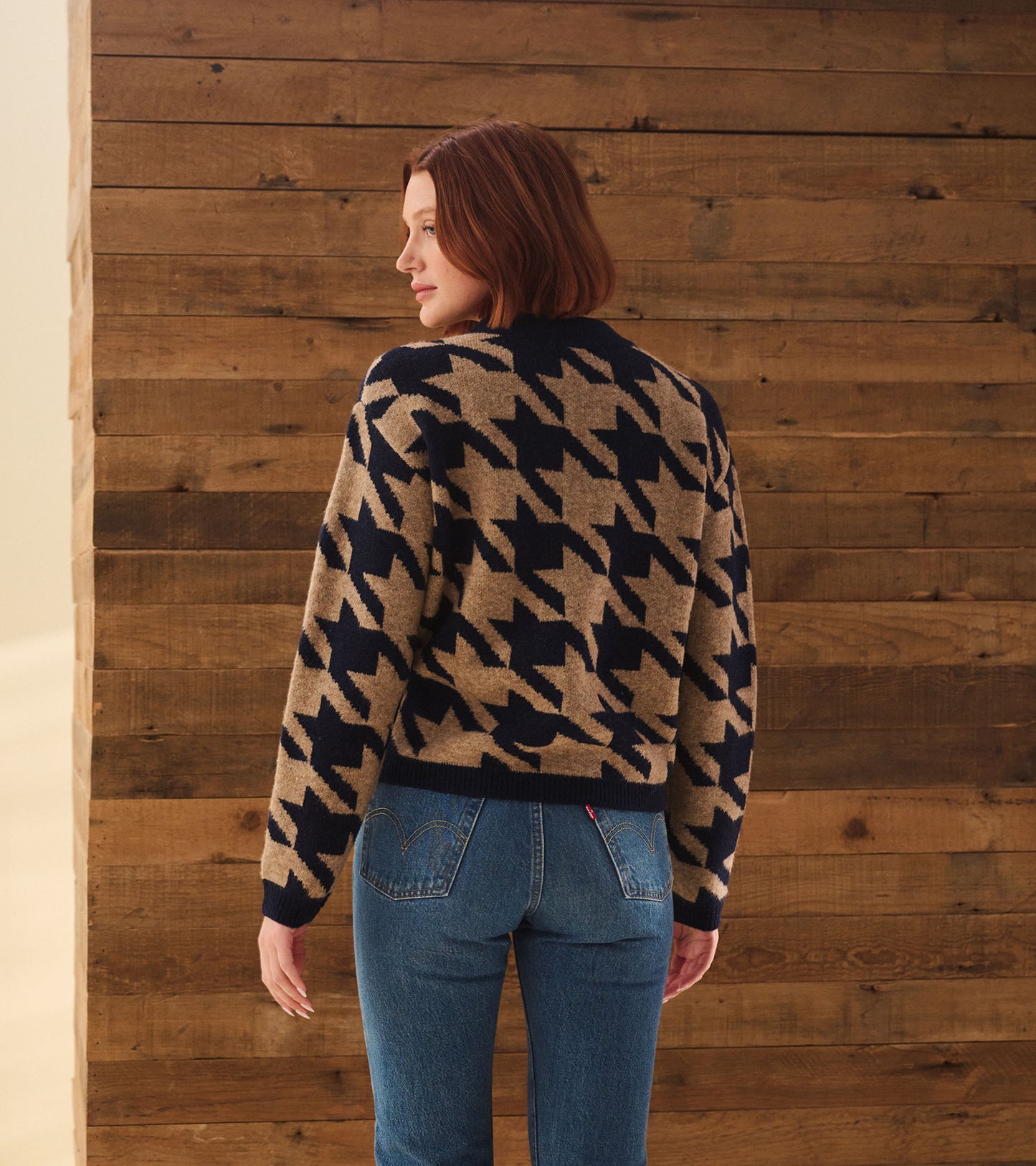 Pull Carmi – Motif pied-de-poule géant