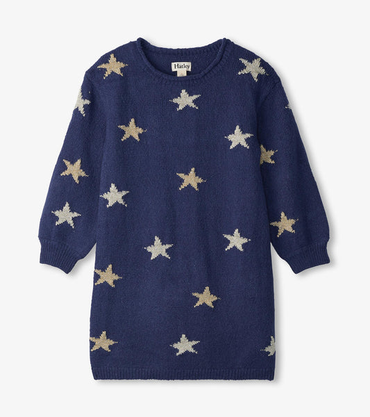 Girls Blue Starlight Sweater Dress