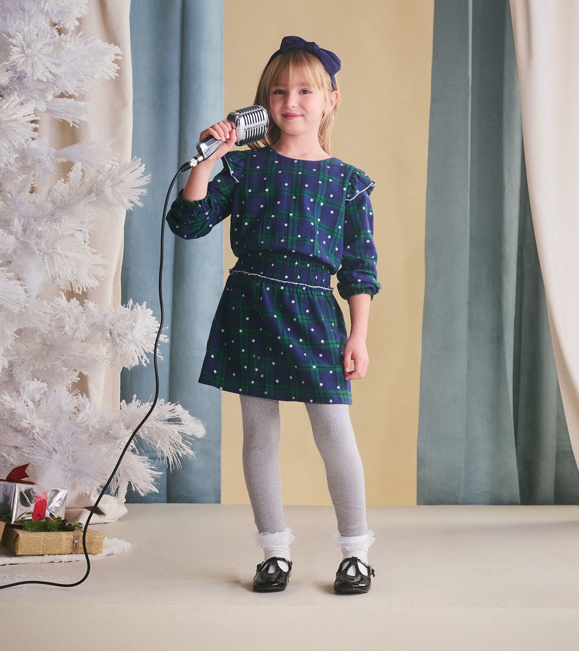 Girls Blackwatch Plaid Smocked Waist Dress Girls Blackwatch Plaid Smocked Waist Dress