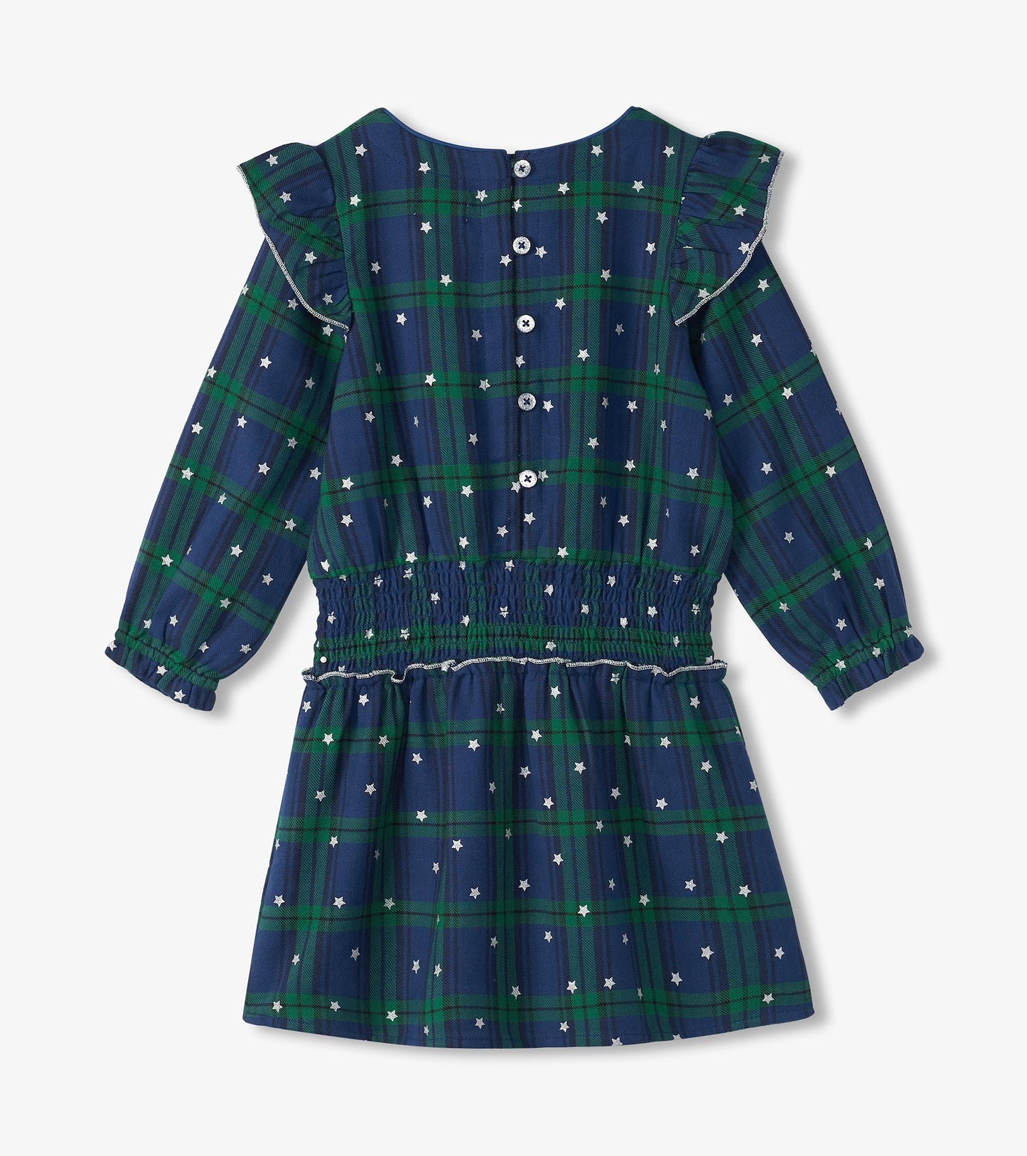 Girls Blackwatch Plaid Smocked Waist Dress