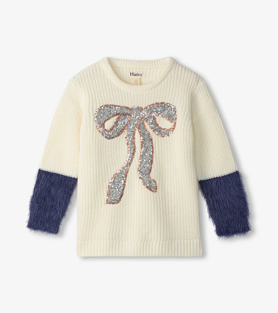hatley Pull à manches duveteuses – Nœud à paillettes