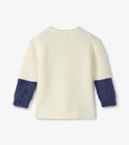 Pull à manches duveteuses – Nœud à paillettes