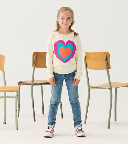 Pull à manches raglan – Cœurs superposés