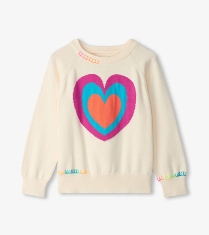 Pull à manches raglan – Cœurs superposés