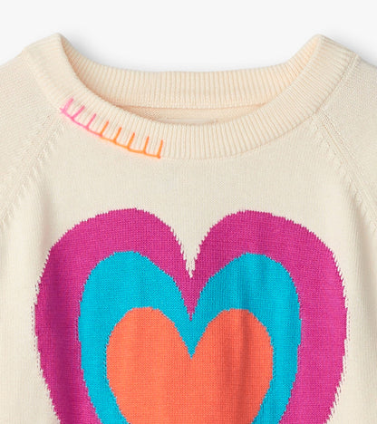 Pull à manches raglan – Cœurs superposés