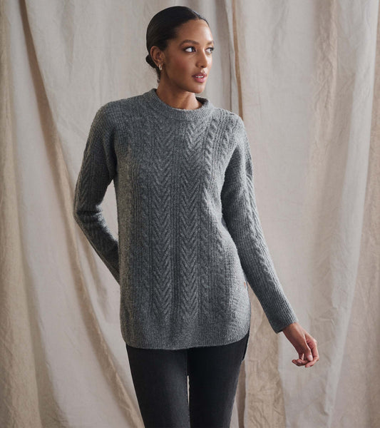 Tunique en tricot torsadé - Charcoal Melange